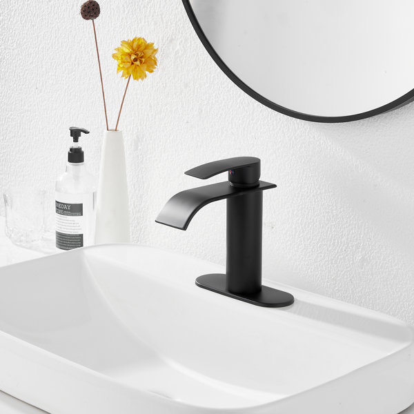 UFINE Round3005Black Matte Black Modern Bathroom Sink Faucet